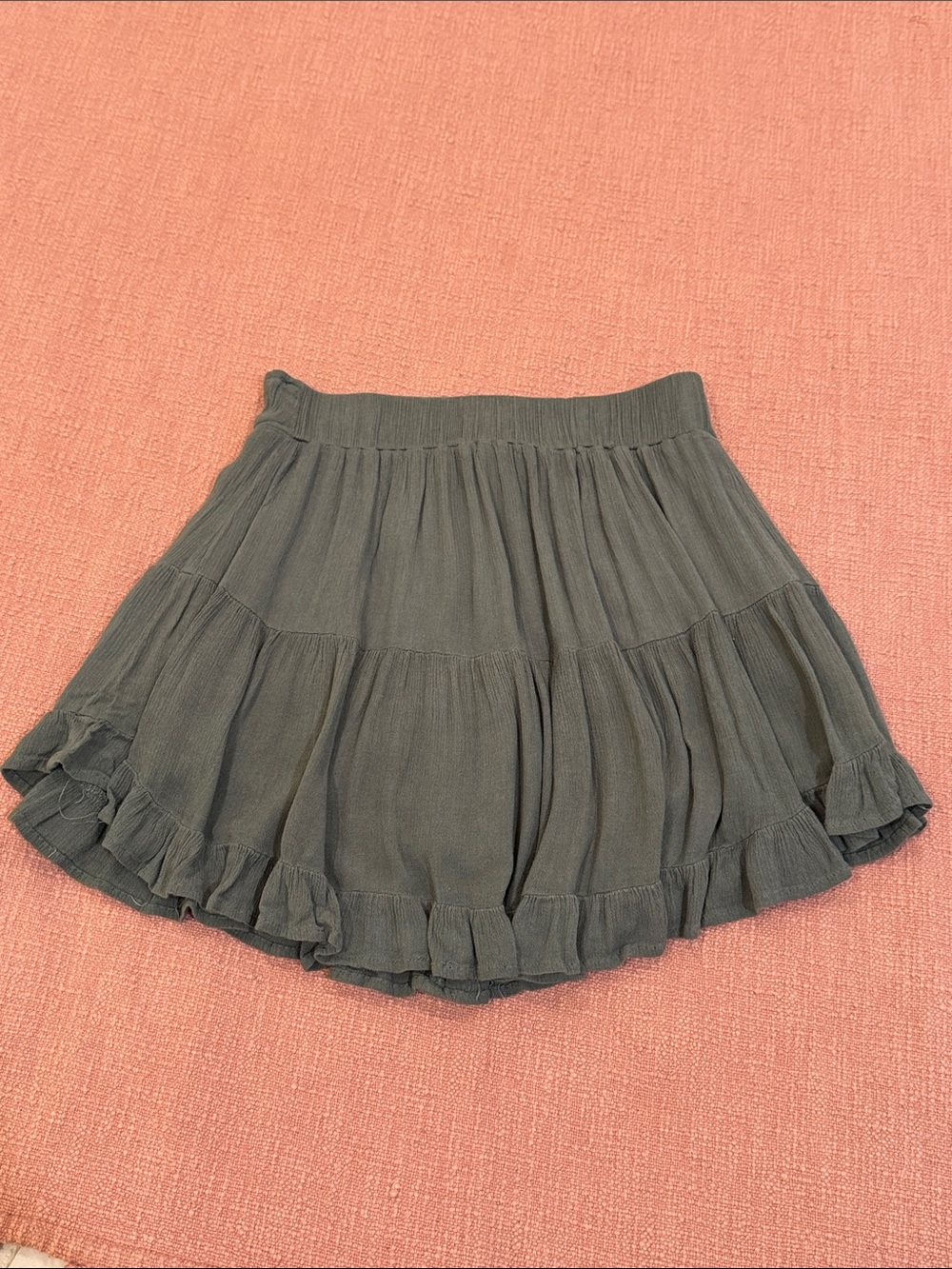 ILLA ILLA small green Tiered Ruffle lined Mini Skirt - Picture 6 of 11